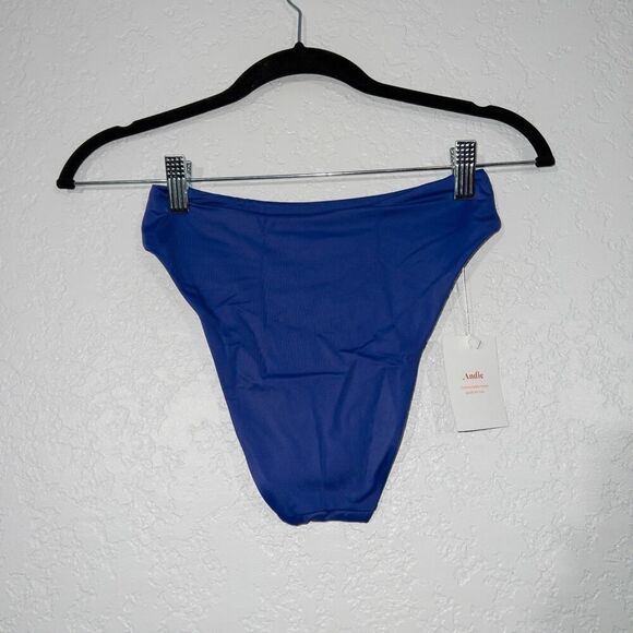 NWT Andie Lapis Blue 90’s High Waisted Swim Bottom Size XS - Picture 5 of 5